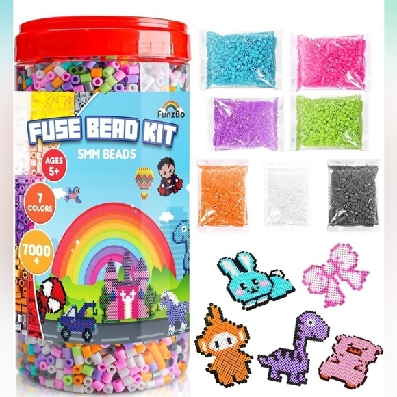 Brand New Set of Two Fuse Bead Kits 5MM Colorful Craft Art Toy 14K+ Beads - Picture 3 of 16